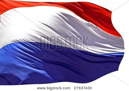 Nederlandse vlag, het nationale symbool op witte