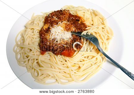 Spaghetti Bolognese med gaffel