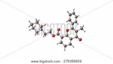 Flavoxate Molecular Structure Isolated On White