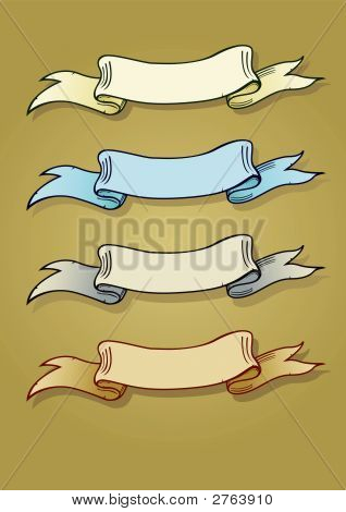 Vier alte Vektor-Banner