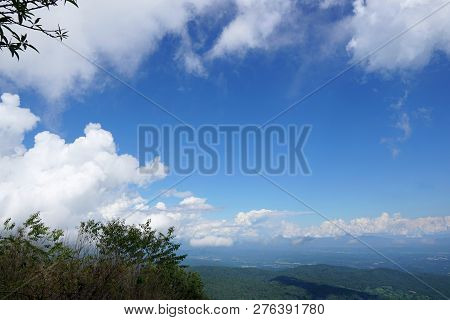 Beautiful Landscape On Mountain With Sky And Cloud, Peace And Relaxation, Beautiful Nature To Make O
