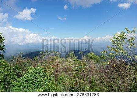 Beautiful Landscape On Mountain With Sky And Cloud, Peace And Relaxation, Beautiful Nature To Make O
