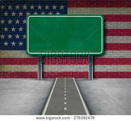 Mexico United States Border Concept And Wall Funding Concept Or Government Shutdown American Immigra