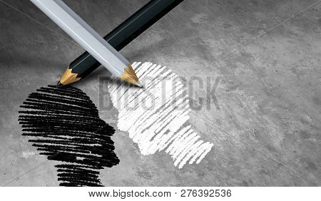 Black And White Issues And Social Diversity Or Diverse Community Support Symbol As Two Contrasting P
