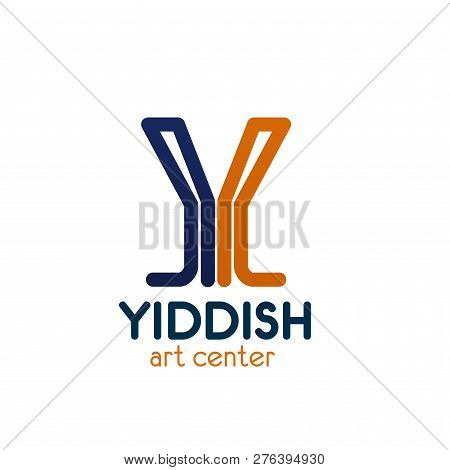 Y Letter Icon Of Yiddish Art Center. Vector Isolated Letter Y Lines Symbol Template Jewish Culture A