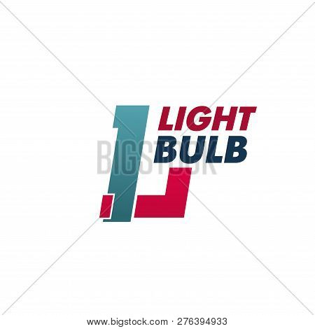 L Letter Or Light Bulb Icon For Energy And Electric Power Company. Vector Geometric Letter L Templat