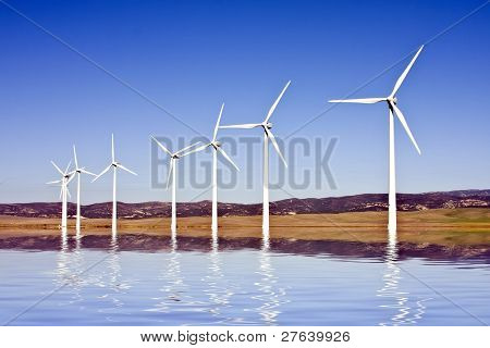 WindTurbines på landsbygden från Spanien