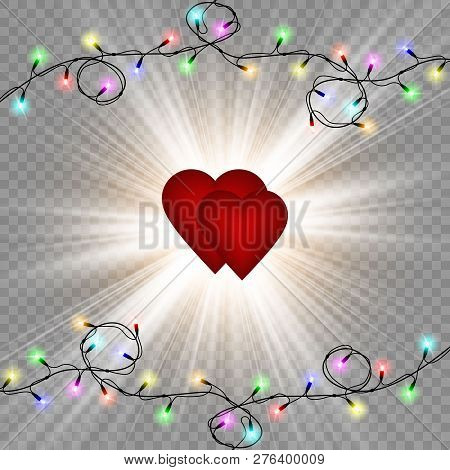 Illustration Of  Love. Hearts On Abstract Love Background.