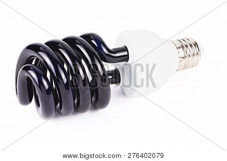 Uv Cfl Light Bulb Isolated On White Background