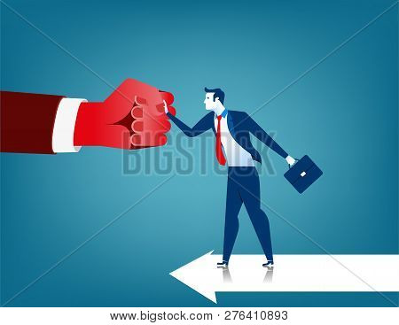 Businessman Fighting Obstacles