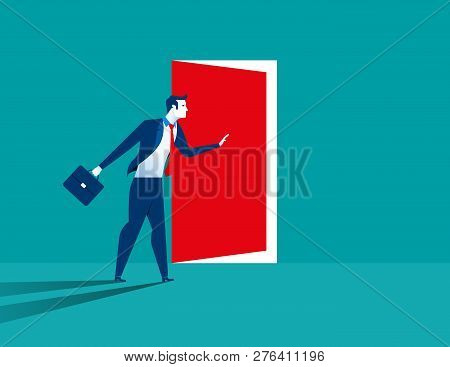 Businessman Opening Door