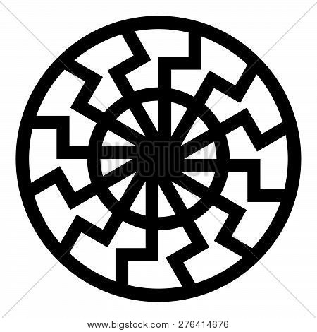 Black Sun Symbol Icon Black Color Vector Illustration Flat Style Simple Image 17