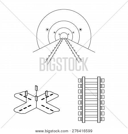 Vector Illustration Of Road And Street Sign. Set Of Road And Highway Vector Icon For Stock.