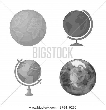 Vector Design Of Globe And World Symbol. Collection Of Globe And Earth Vector Icon For Stock.