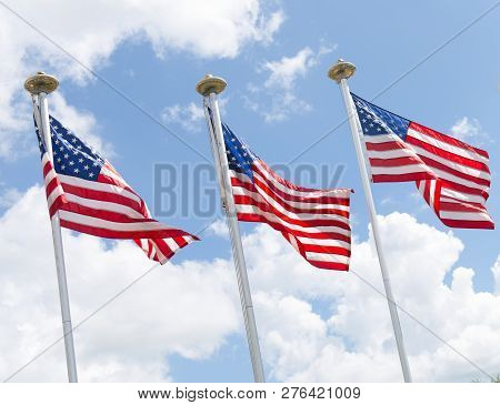 United States Flag Flying At A Full-staff