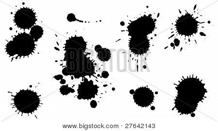 Vektor sort blæk splatter