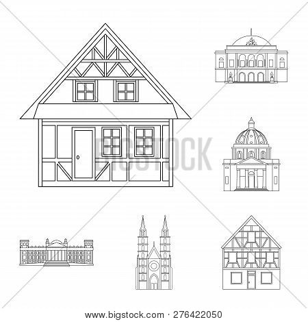 Vector Design Of Building And City Symbol. Set Of Building And Business Stock Vector Illustration.