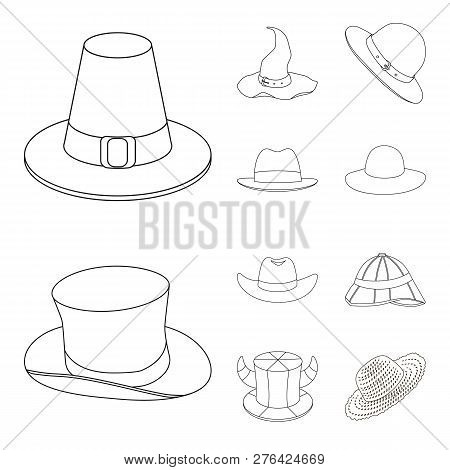 Vector Illustration Of Hat And Cap Symbol. Set Of Hat And Model Stock Vector Illustration.