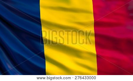 Chad Flag. Waving Flag Of Chad 3D Illustration