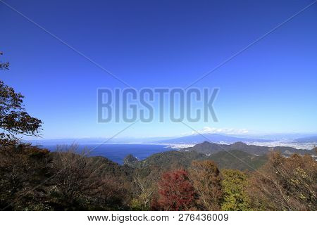 Mt. Fuji And Suruga Bay, View From Katsuragi Mountain, Izu, Japan