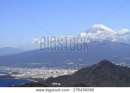 Mt. Fuji And Suruga Bay, View From Katsuragi Mountain, Izu, Japan