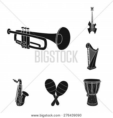 Vector Illustration Of Music And Tune Logo. Set Of Music And Tool Vector Icon For Stock.