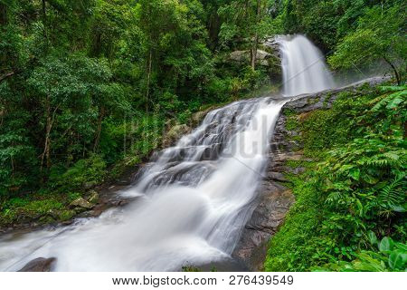 Huay Saai Leung Waterfall Is A Beautiful Waterfalls In The Rain Forest Jungle Thailand