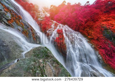 Pi Tu Gro Waterfall Is Often Called The Heart Shaped Waterfalls Umphang ,thailand