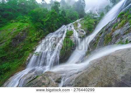Pi Tu Gro Waterfall Is Often Called The Heart Shaped Waterfalls Umphang ,thailand