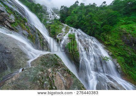 Pi Tu Gro Waterfall Is Often Called The Heart Shaped Waterfalls Umphang ,thailand