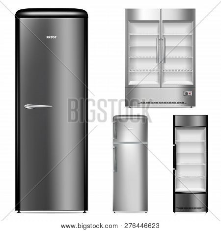 Freezer Icon Set. Realistic Set Of Freezer Vector Icons For Web Design Isolated On White Background