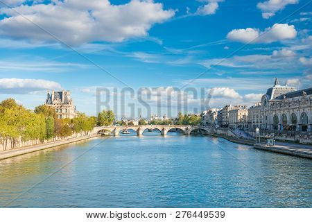 Paris Cityscape With View Over Seine River