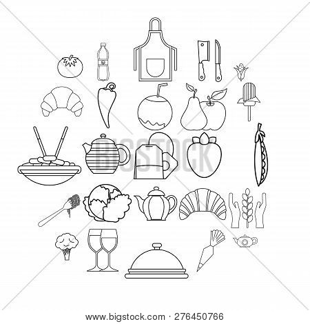 Tea Plantation Icons Set. Outline Set Of 25 Tea Plantation Vector Icons For Web Isolated On White Ba