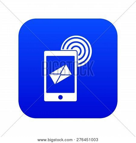 Mobile Mail Sign Icon Digital Blue For Any Design Isolated On White Vector Illustration