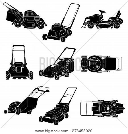 Lawnmower Icon Set. Simple Set Of Lawnmower Vector Icons For Web Design On White Background