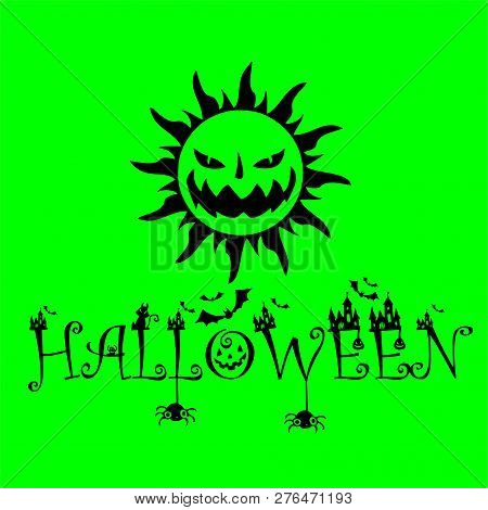 Halloween Green Sunflower Poster Eps Vector File