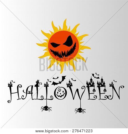Halloween  Sun Bat Logo Eps 10 Vector File