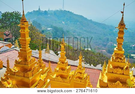 Overlook The Landscape Of Sagaing Hill And Its Lush Greenery From The Site Of U Min Thonze Temple Th