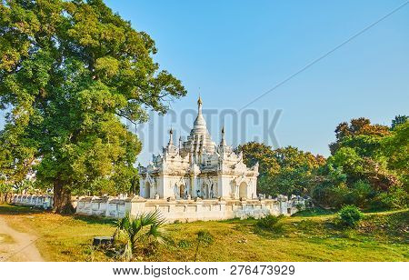 The White Temple Or Desada Taya Pagoda Is Historic Buddhist Shrine Located Inside The Ancient Royal 