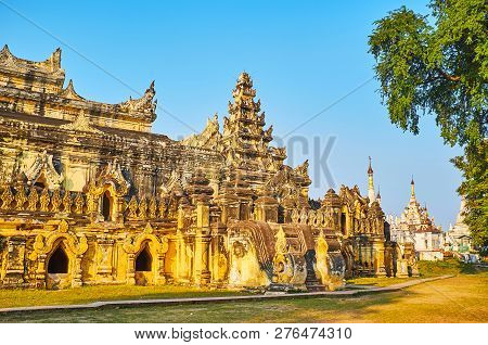 Maha Aungmye Bonzan Monastery Is One Of The Notable Cult Landmarks Of Ava, Popular Among The Visitor