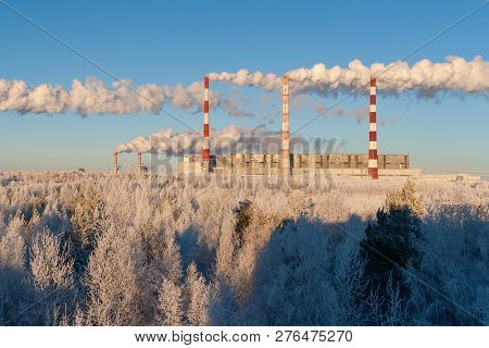 Russia, Surgut, Uniper, 25 December 2018: Surgut Gres-2 Thermal Power Plant In Winter.