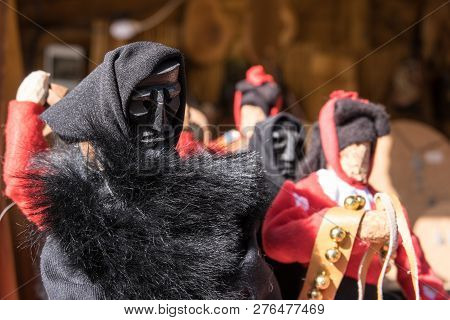 Mamuthones And Issohadores, Mamoiada Traditional Masks, Nuoro, Sardinia, Italy