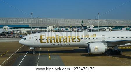 Passenger Airplane Docking At The Airport