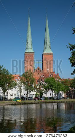 Luebeck, Germany - June 7, 2018: Cathedral Of The Hanseatic City Of Lübeck On June 7, 2018 In German
