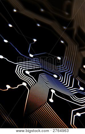 Colorful Light Circuit On Black