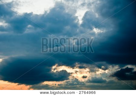 Beautiful Dark Skyscape At Sunset