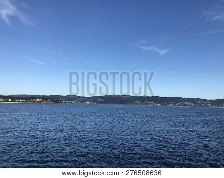 View Of The Ocean From Above The Rocks In Sanxenxo Galicia Spain