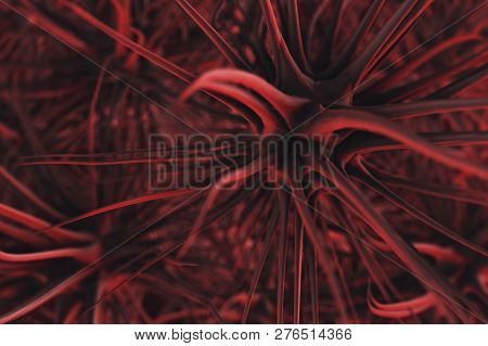 3d Illustration Of The Movement Of The Virus Under A Microscope In The Blood