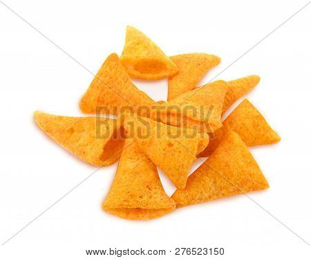 A Corn Chip Isolated On White Background