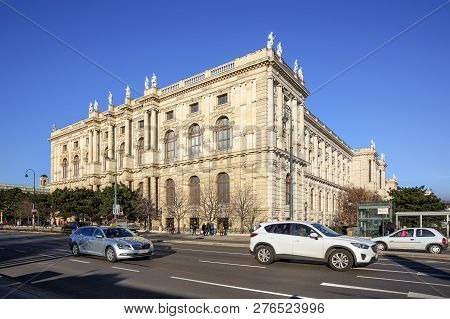 Vienna, Austria - December 26, 2018. Side Facade Of The Museum Of Art History On The Sunny Winter Da